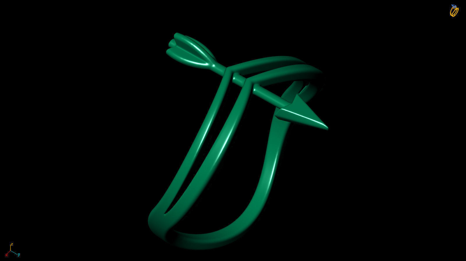 Arrow Ring R 0085 3D print model_12