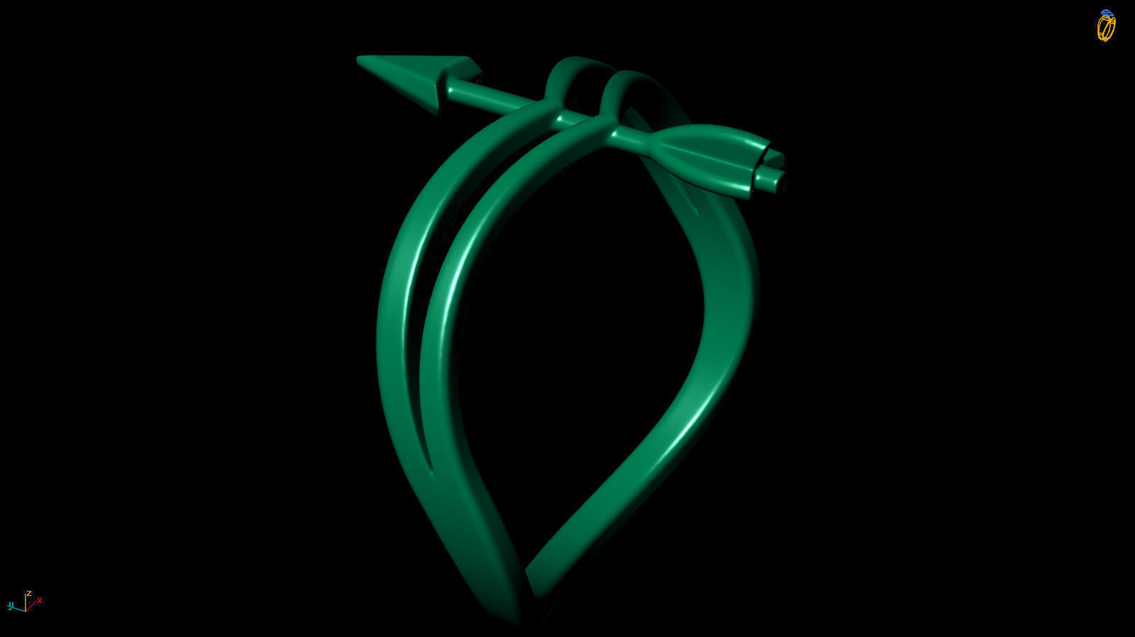 Arrow Ring R 0085 3D print model_11