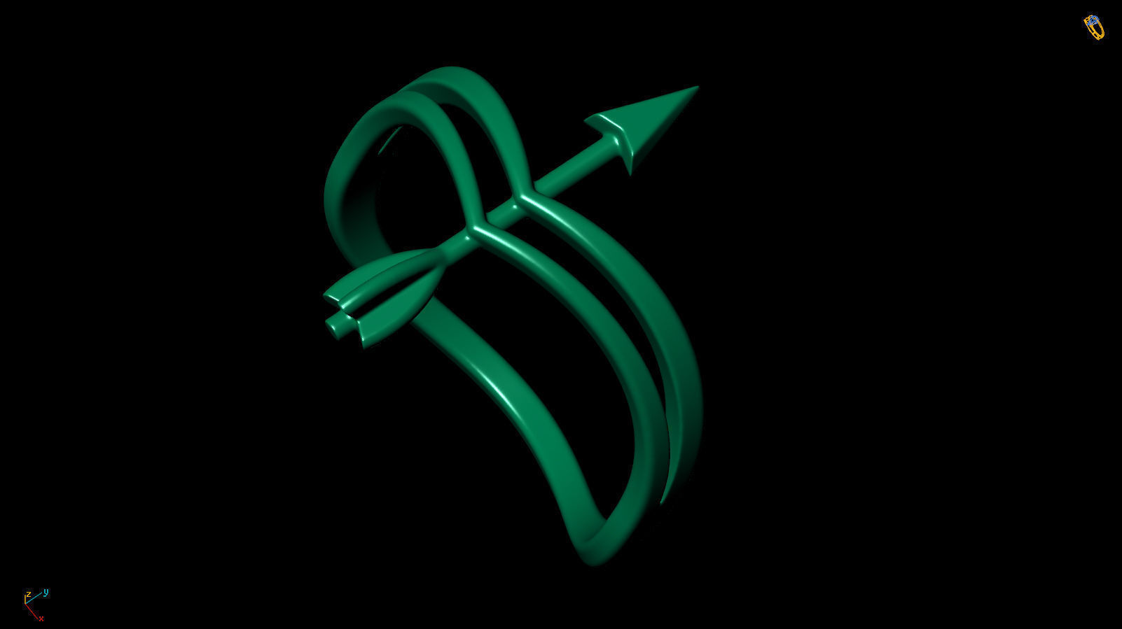 Arrow Ring R 0085 3D print model_14