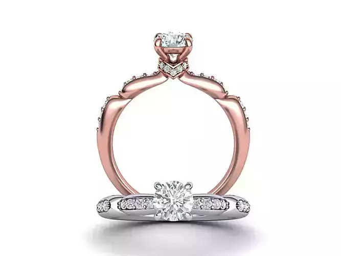 Art Deco Engagement ring 0336 printable model