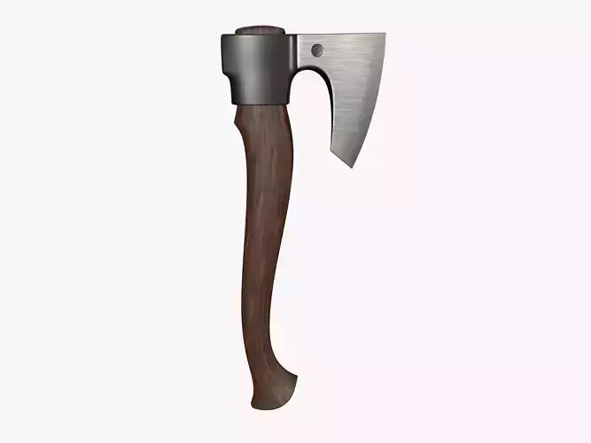 stylized war axe with wooden handle
