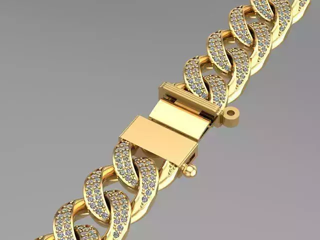 cuban chain nacklace gold or silver STL 