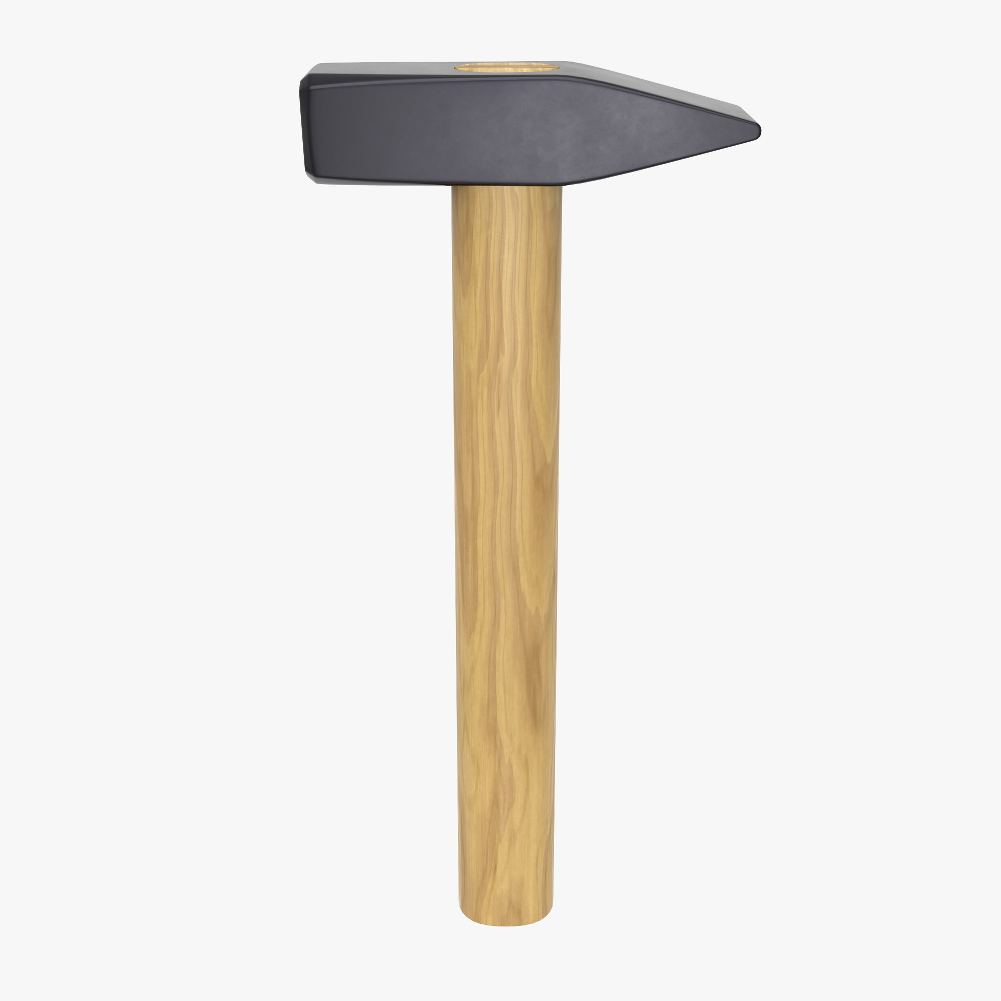 universal hammer with wooden handle 3D model_2
