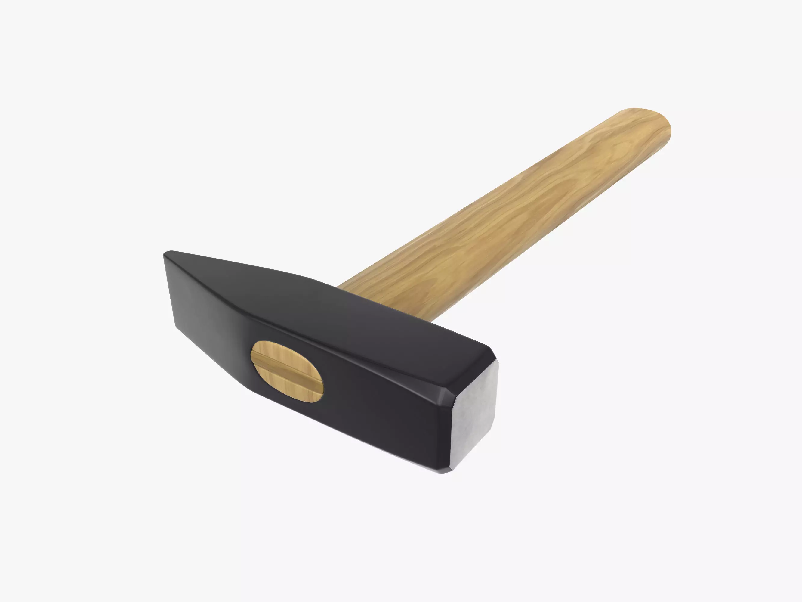 universal hammer with wooden handle 3D model_0