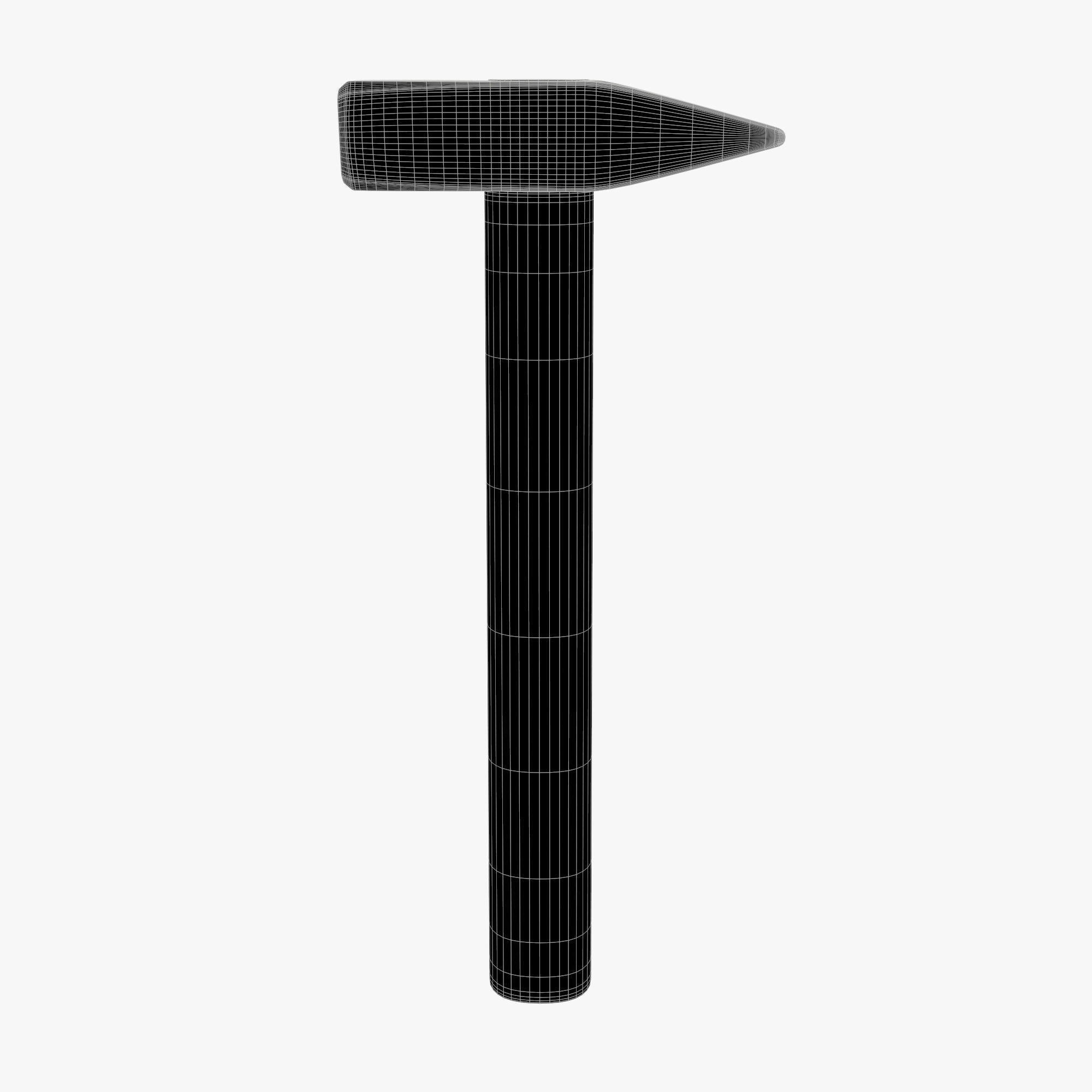 universal hammer with wooden handle 3D model_4