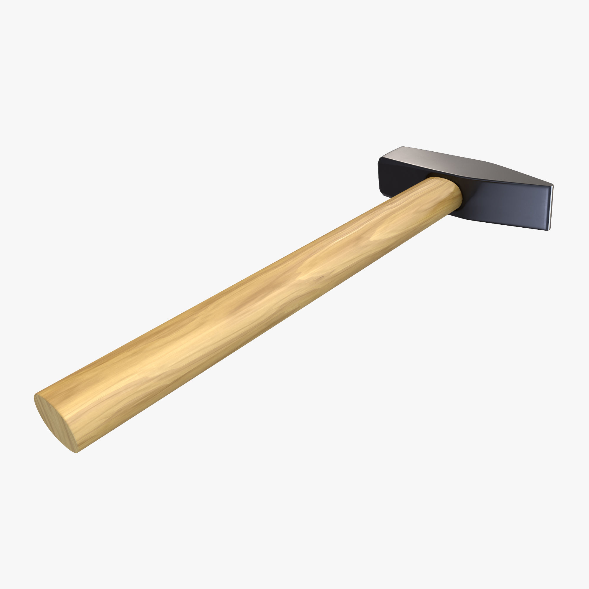 universal hammer with wooden handle 3D model_3