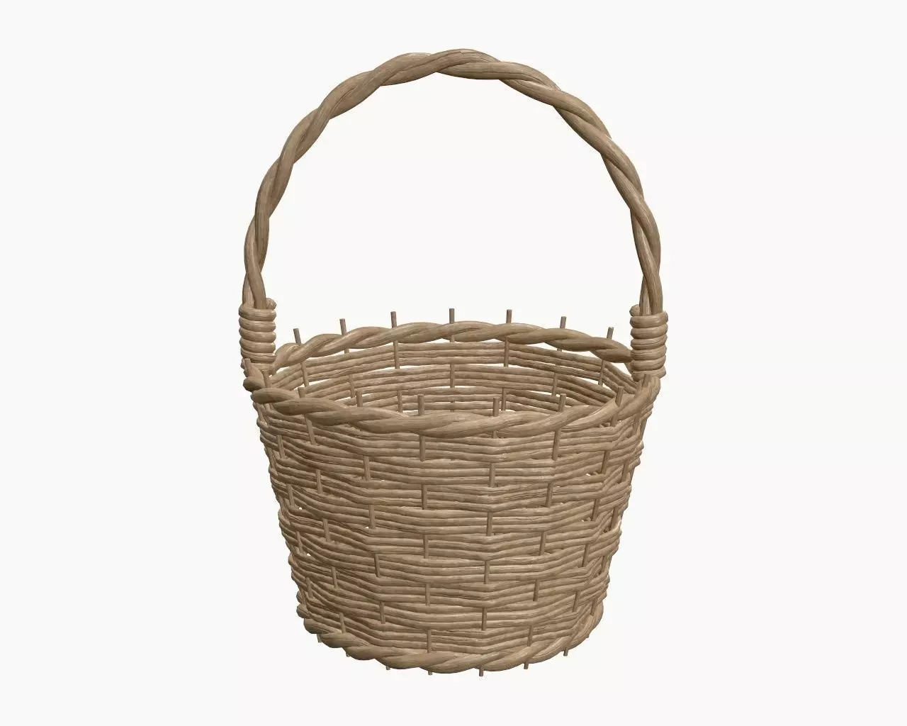wicker basket 3D model_0