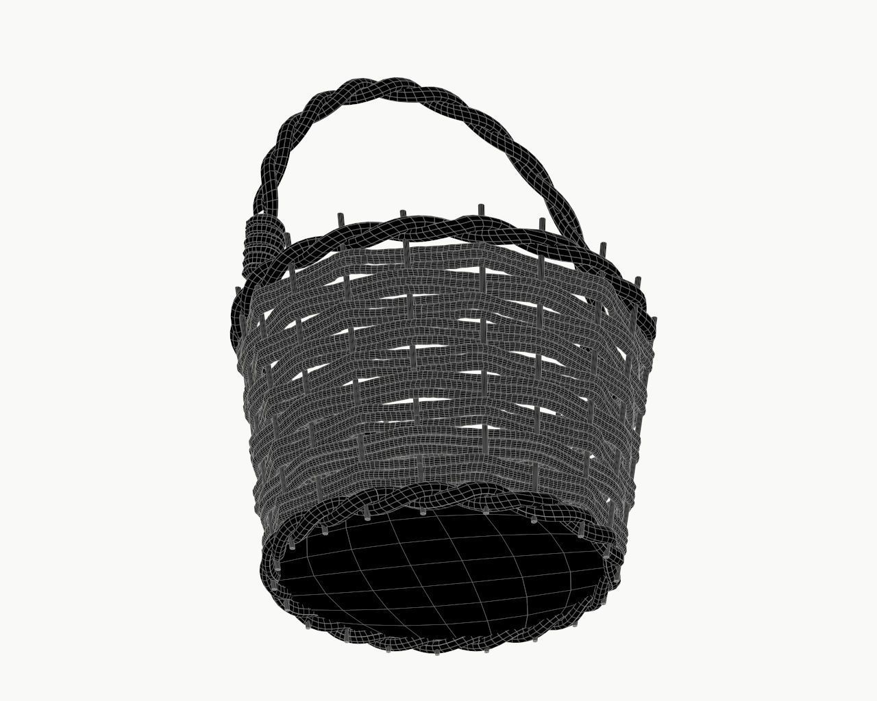 wicker basket 3D model_6