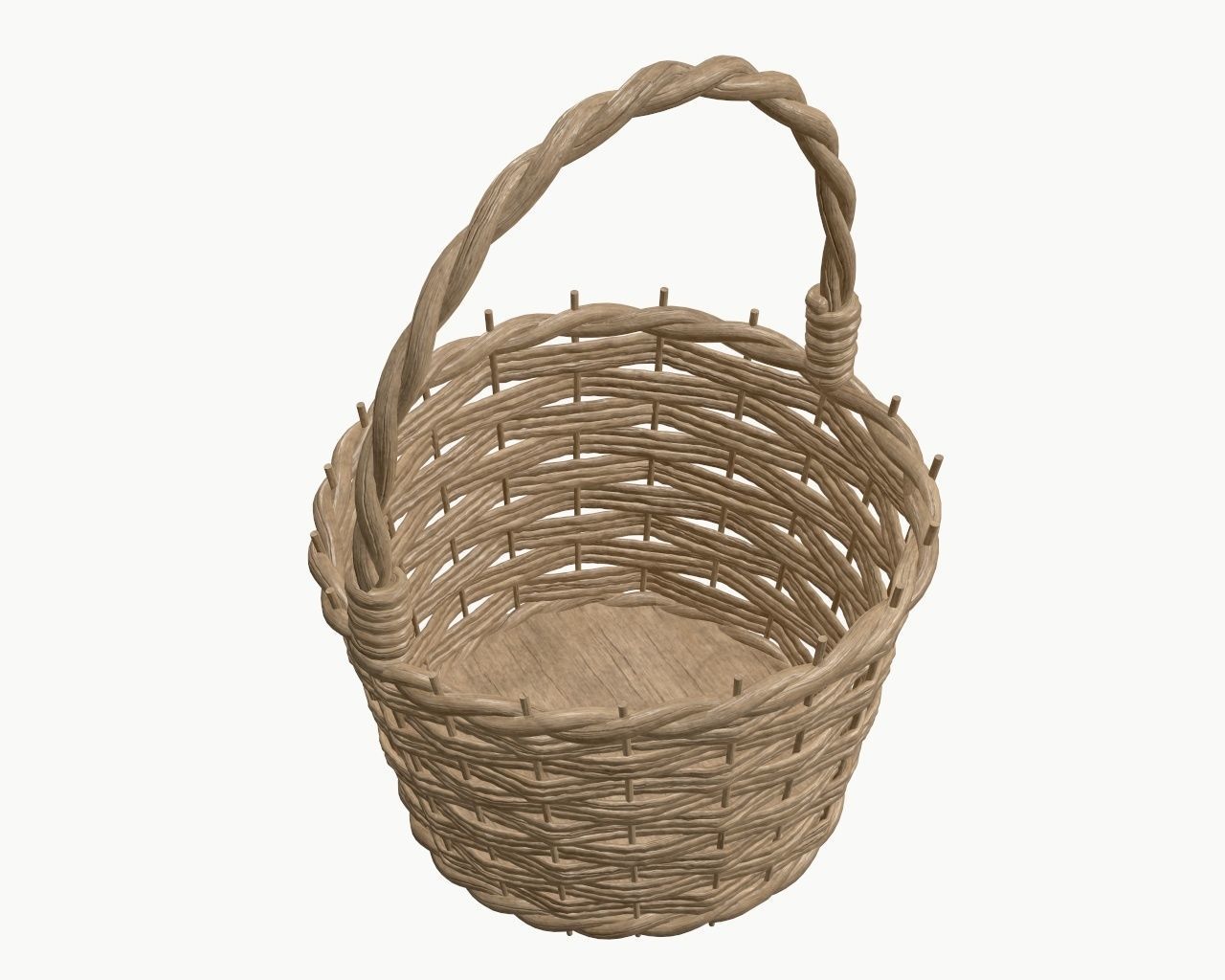 wicker basket 3D model_4