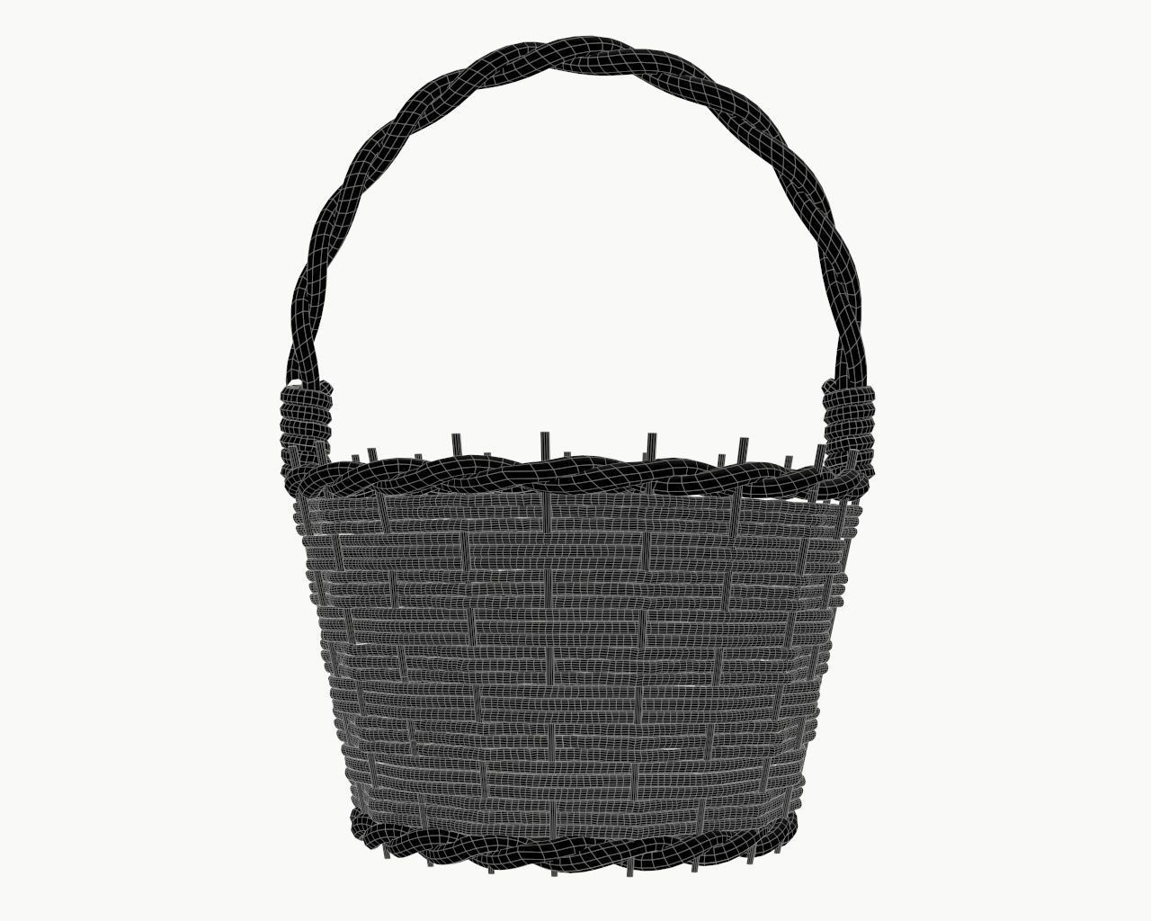 wicker basket 3D model_7