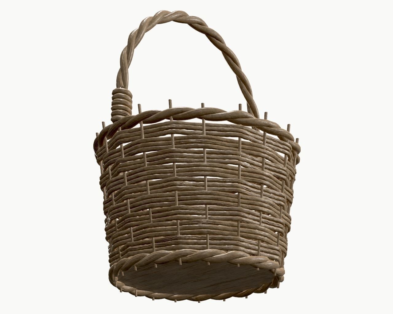 wicker basket 3D model_3