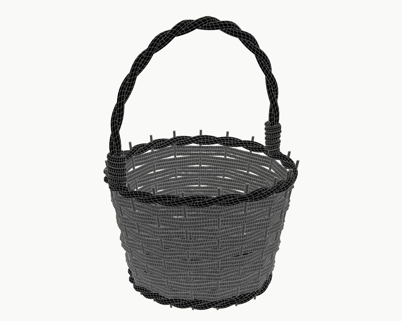 wicker basket 3D model_5