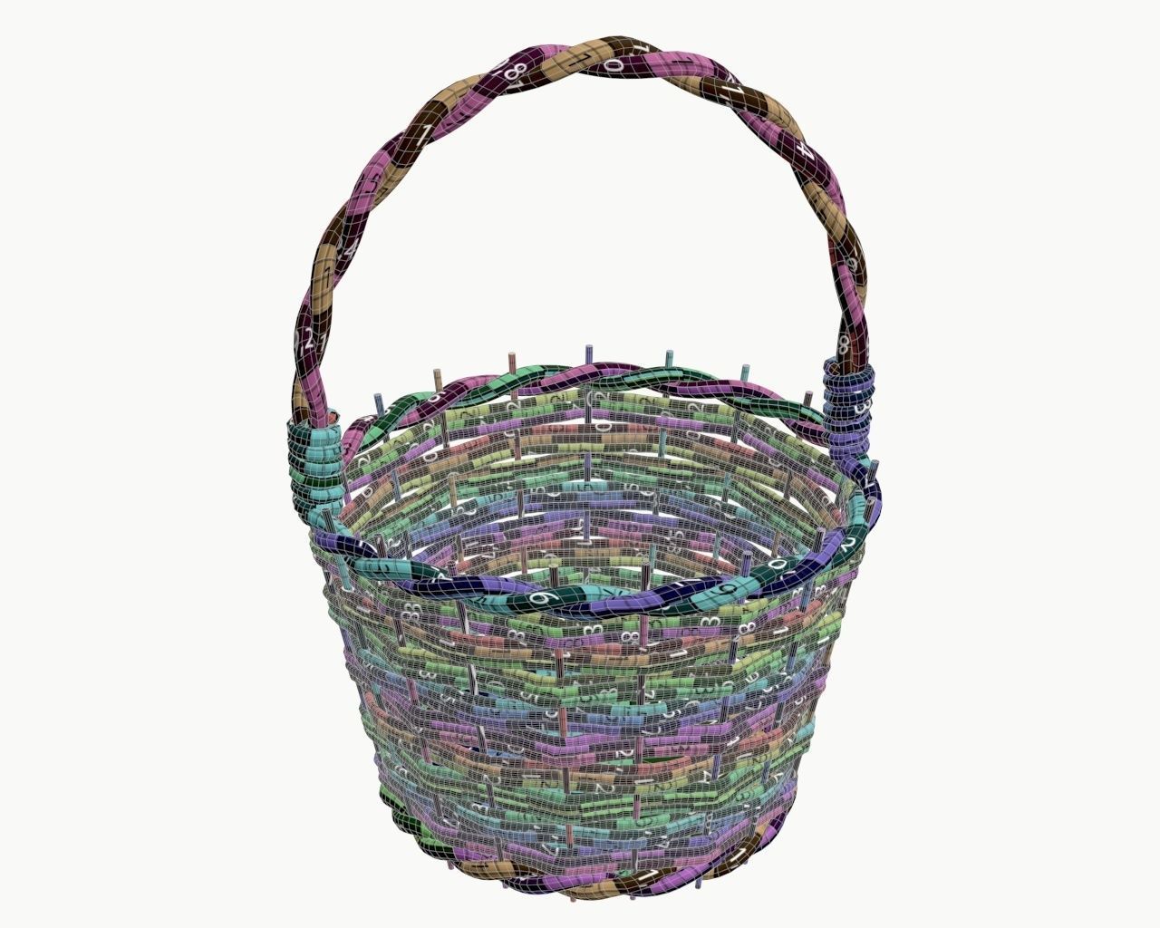 wicker basket 3D model_8