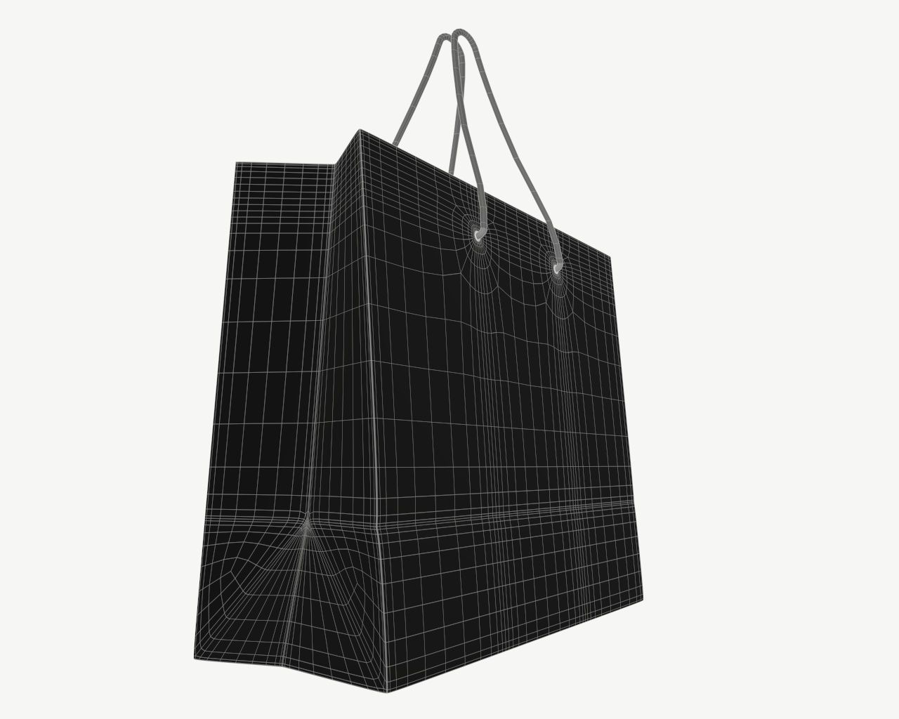 white paper bag with handle 01 3D model_3