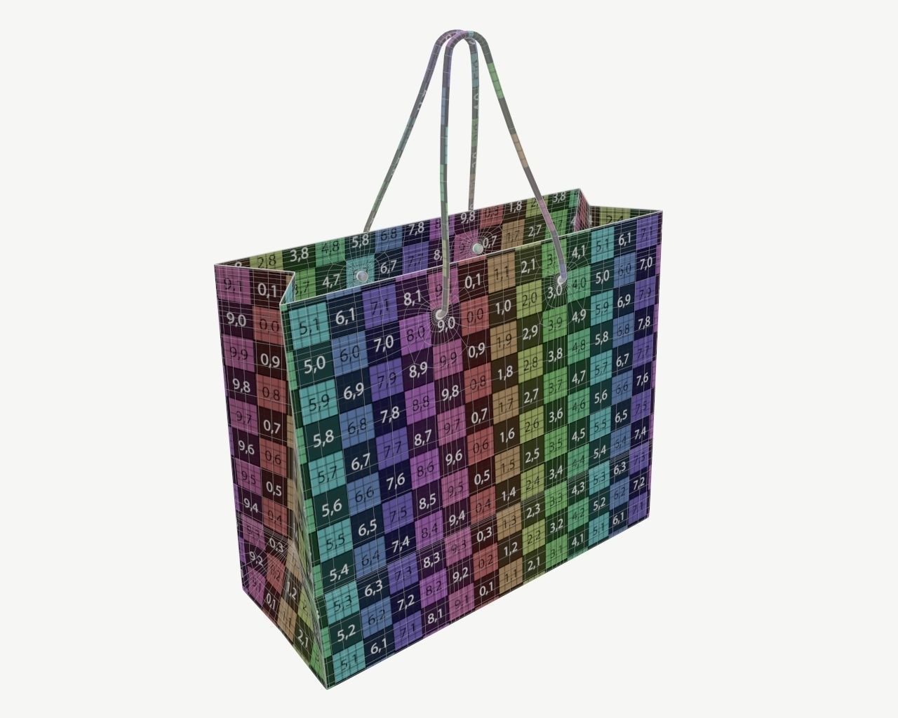 white paper bag with handle 01 3D model_5