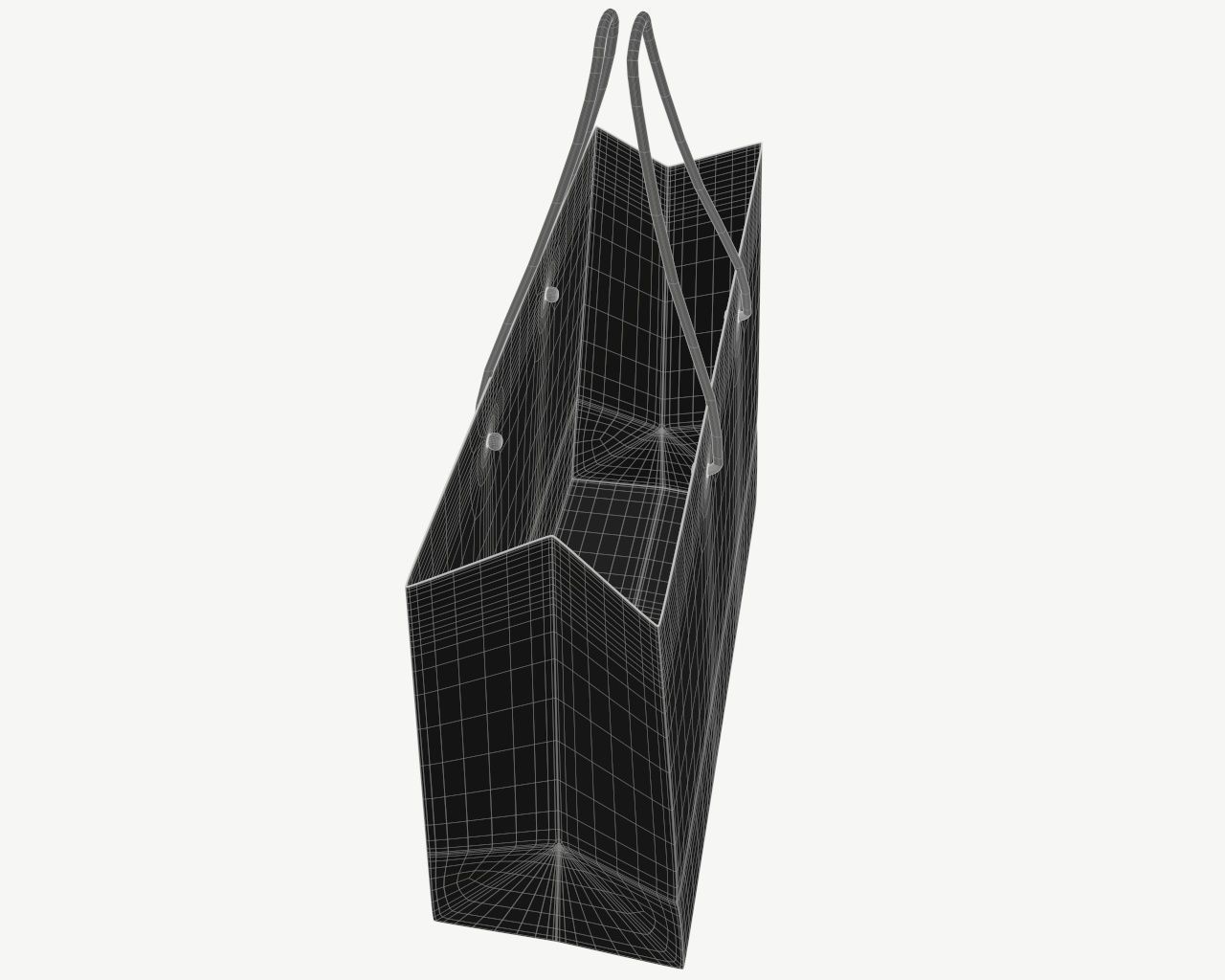 white paper bag with handle 01 3D model_4