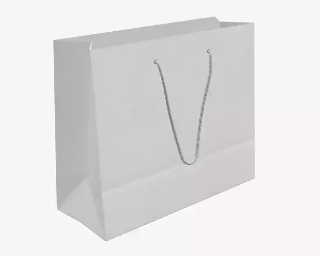 white paper bag with handle 02 3D model