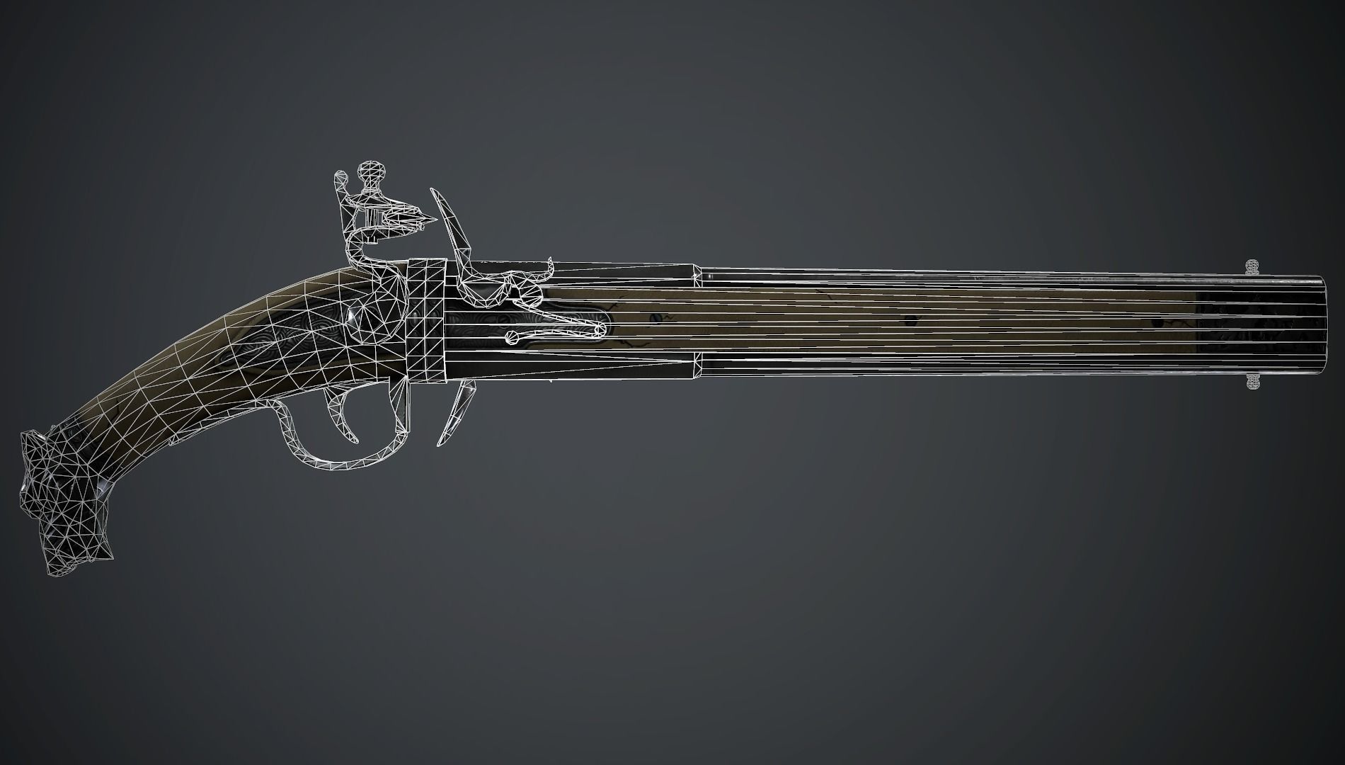 Collection of classic guns 2 Low-poly 3D model_45