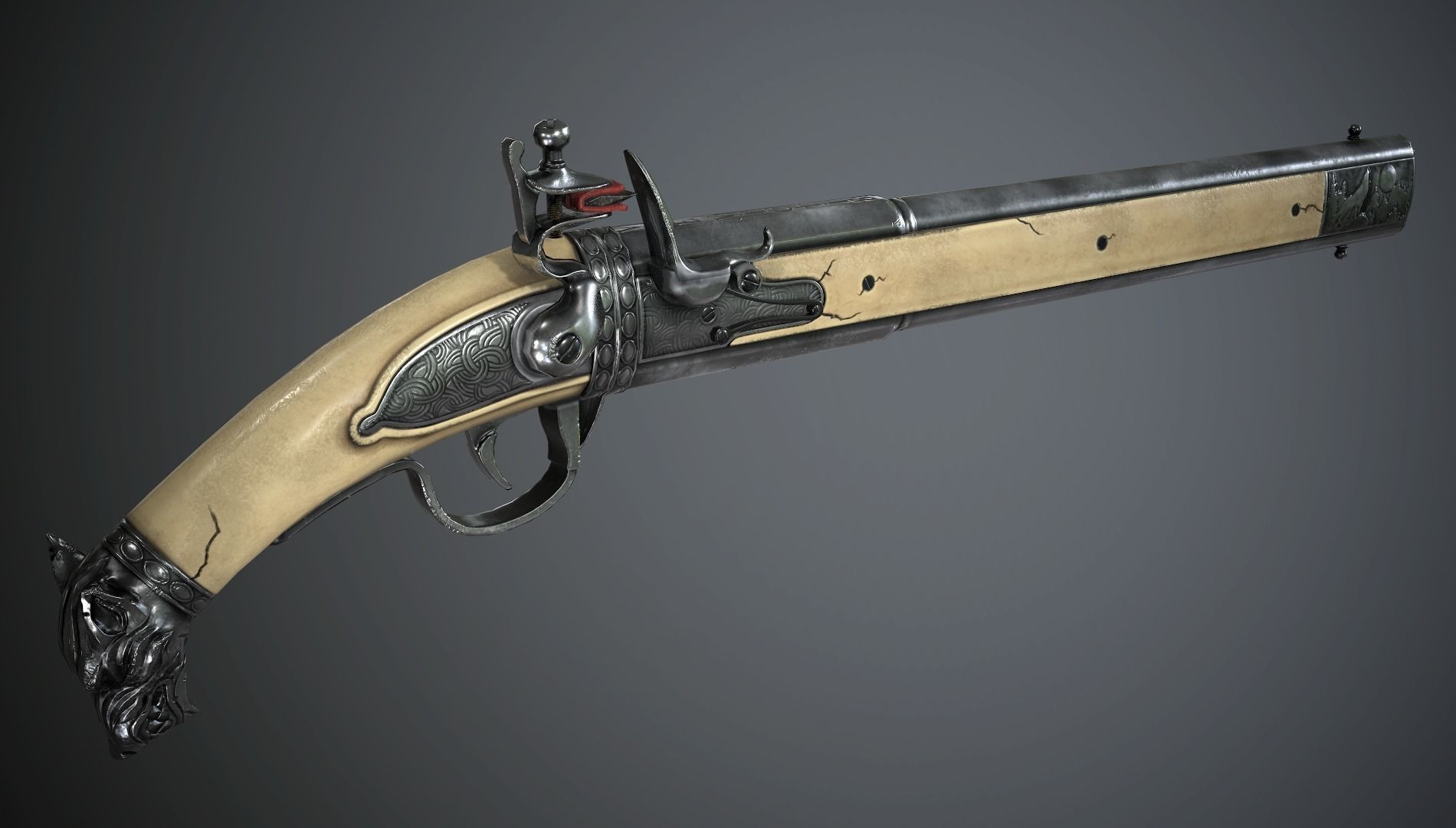 Collection of classic guns 2 Low-poly 3D model_38