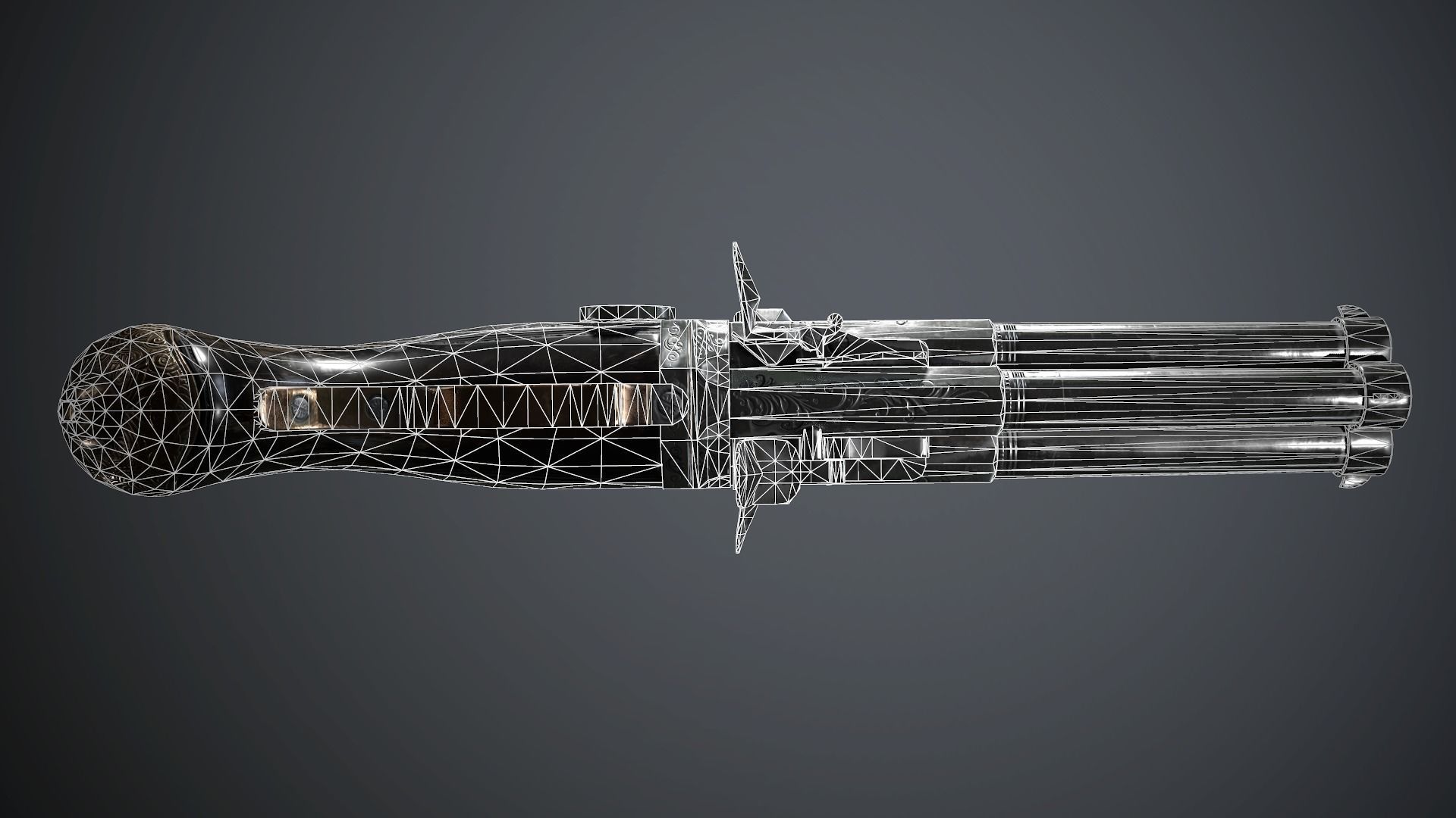 Collection of classic guns 2 Low-poly 3D model_20