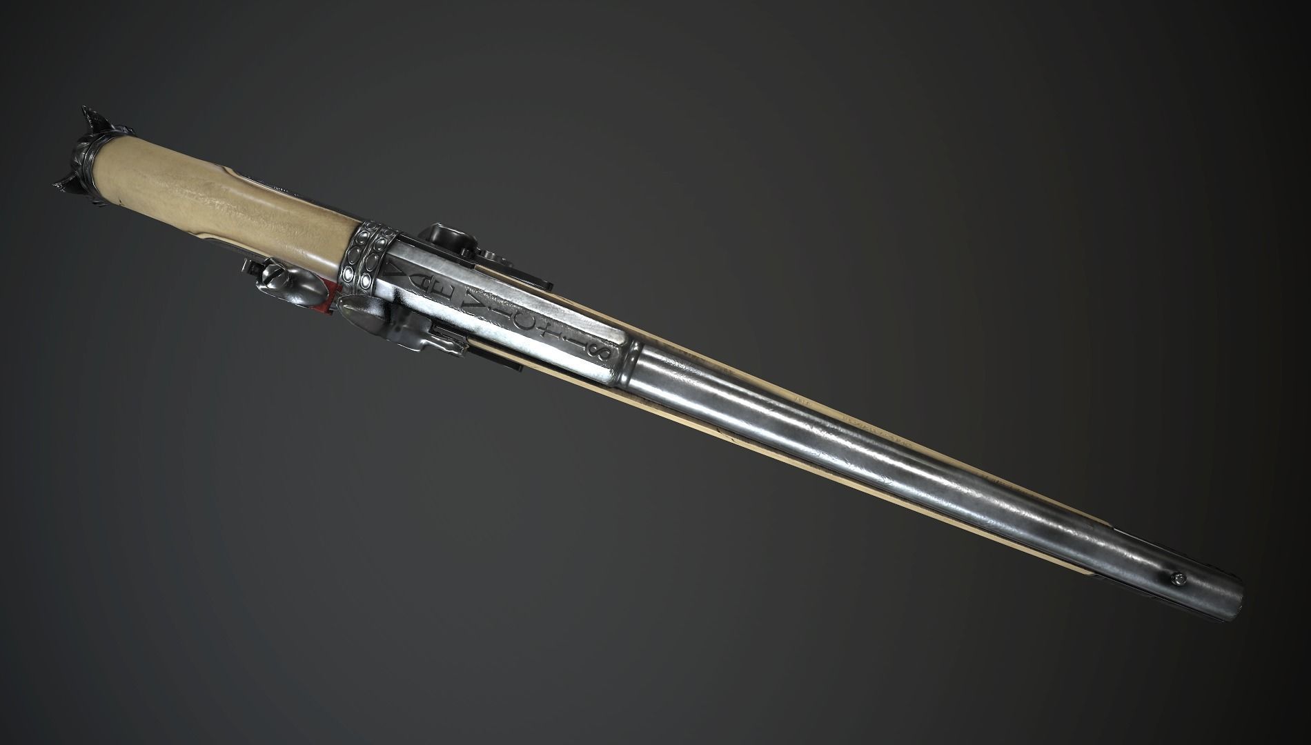 Collection of classic guns 2 Low-poly 3D model_42