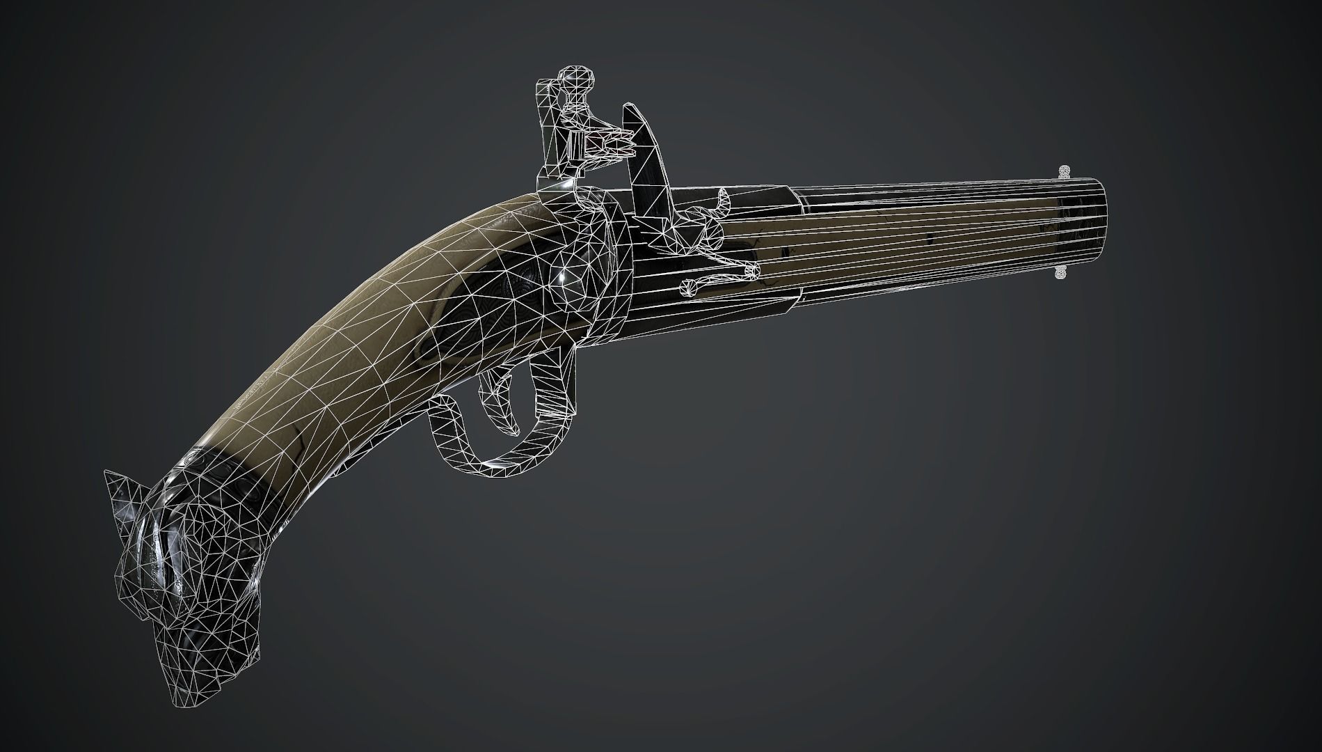 Collection of classic guns 2 Low-poly 3D model_44