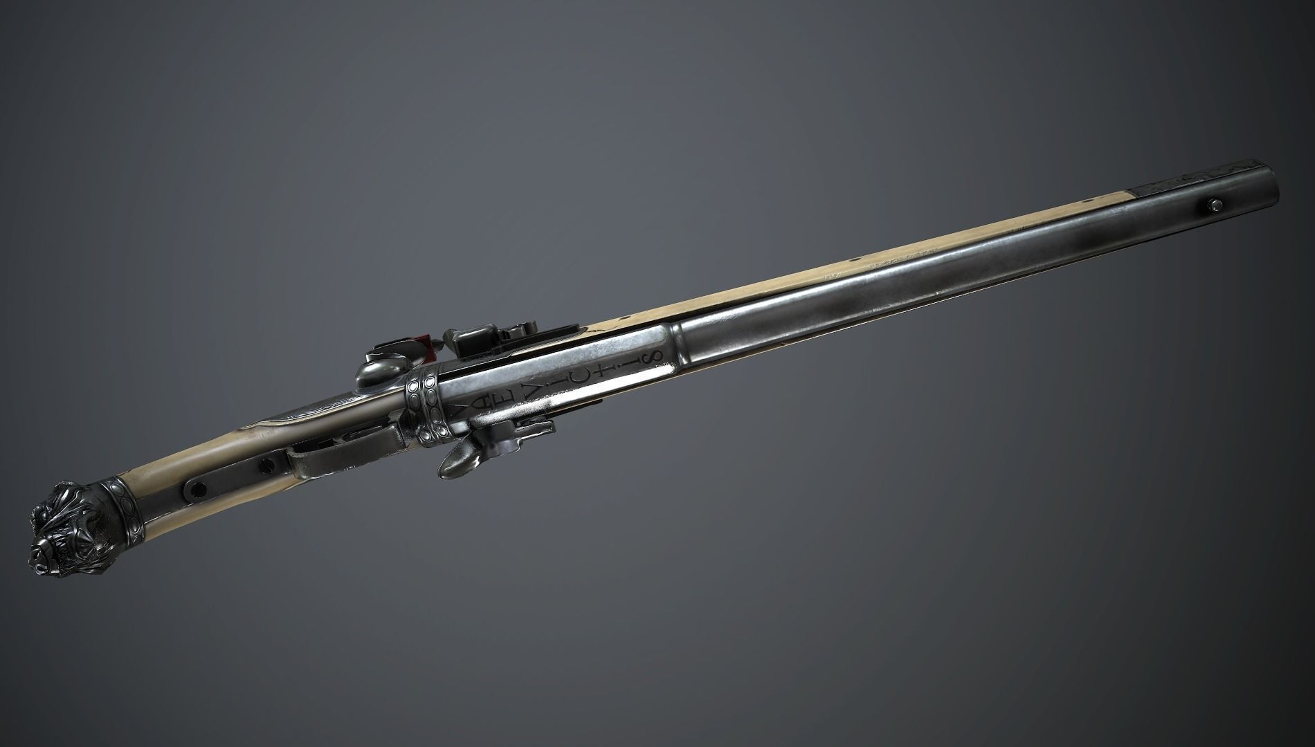 Collection of classic guns 2 Low-poly 3D model_41