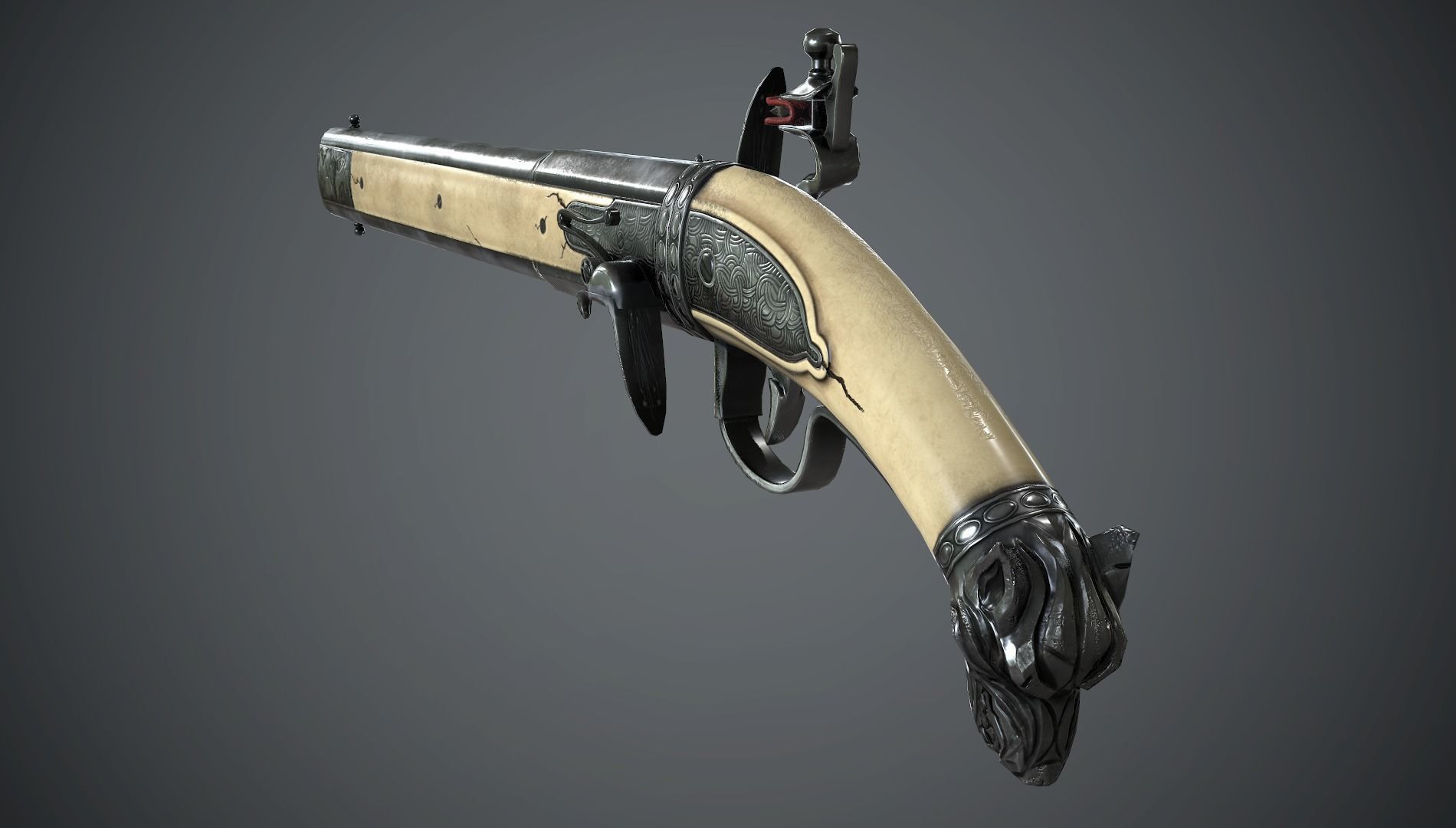 Collection of classic guns 2 Low-poly 3D model_40