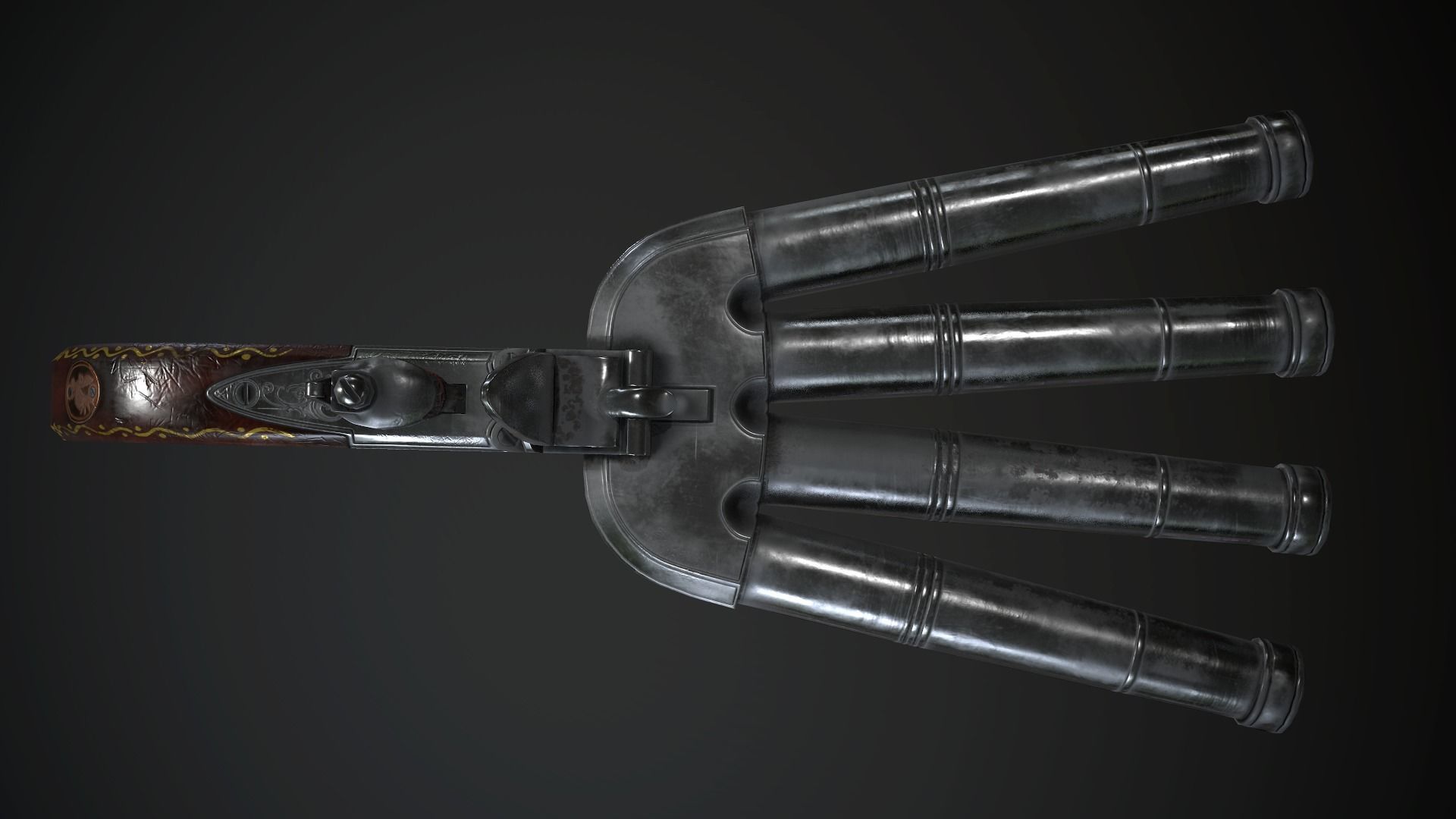 Collection of classic guns 2 Low-poly 3D model_25