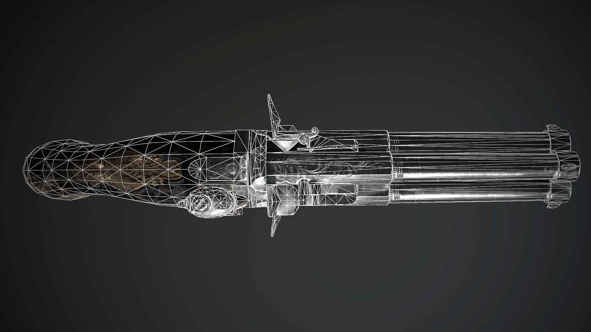 Collection of classic guns 2 Low-poly 3D model_19