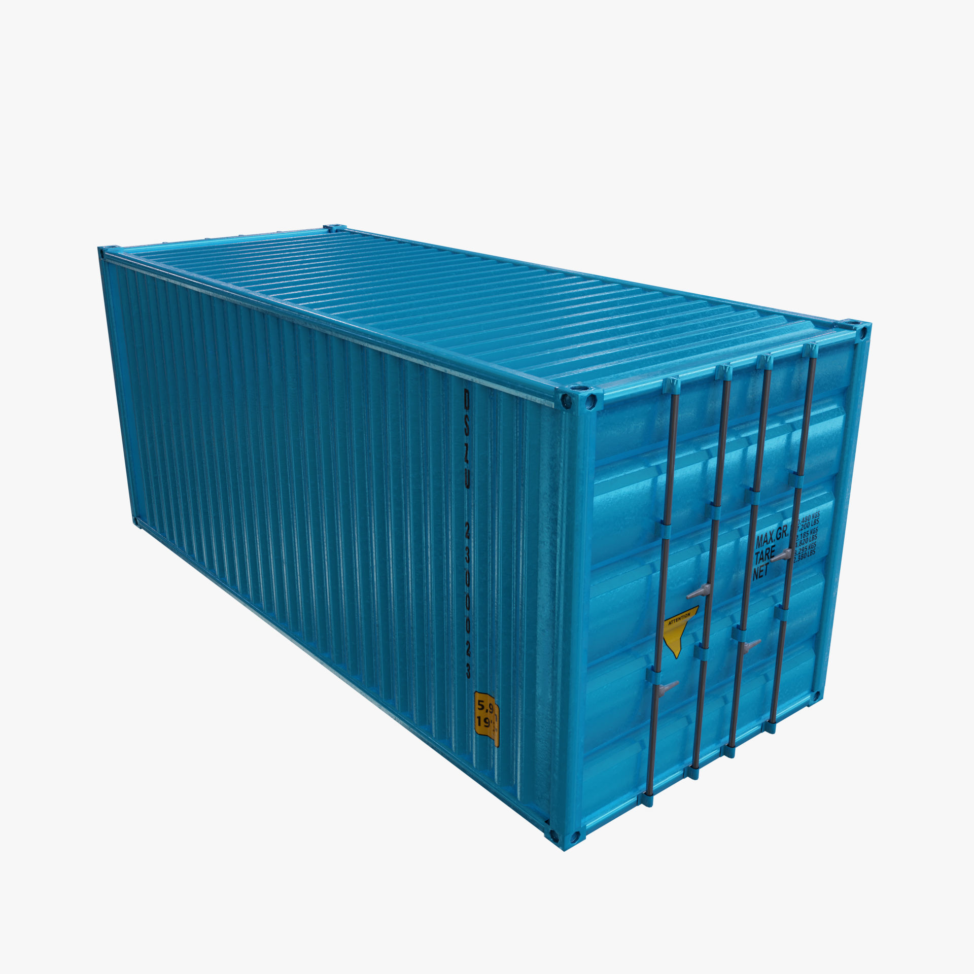 Cargo Container Set Low Poly Low-poly 3D model_3