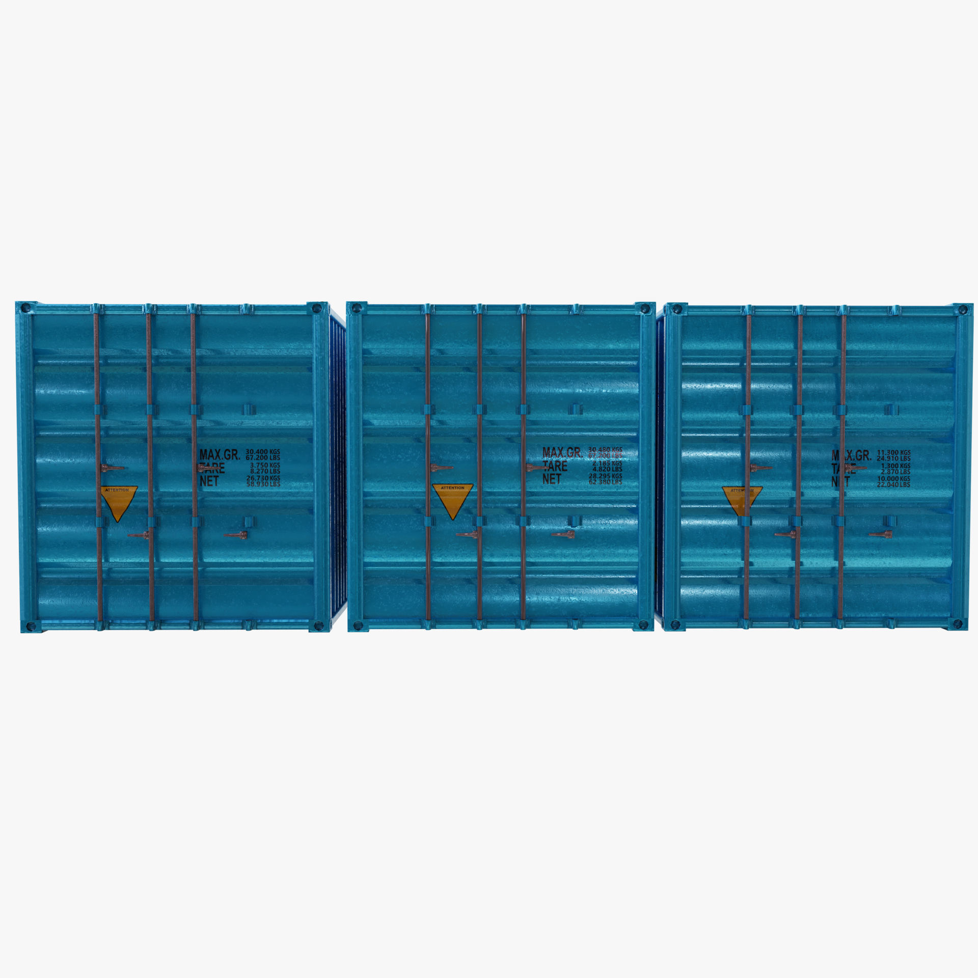 Cargo Container Set Low Poly Low-poly 3D model_7