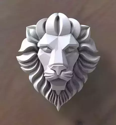 lion head Low-poly 3D model