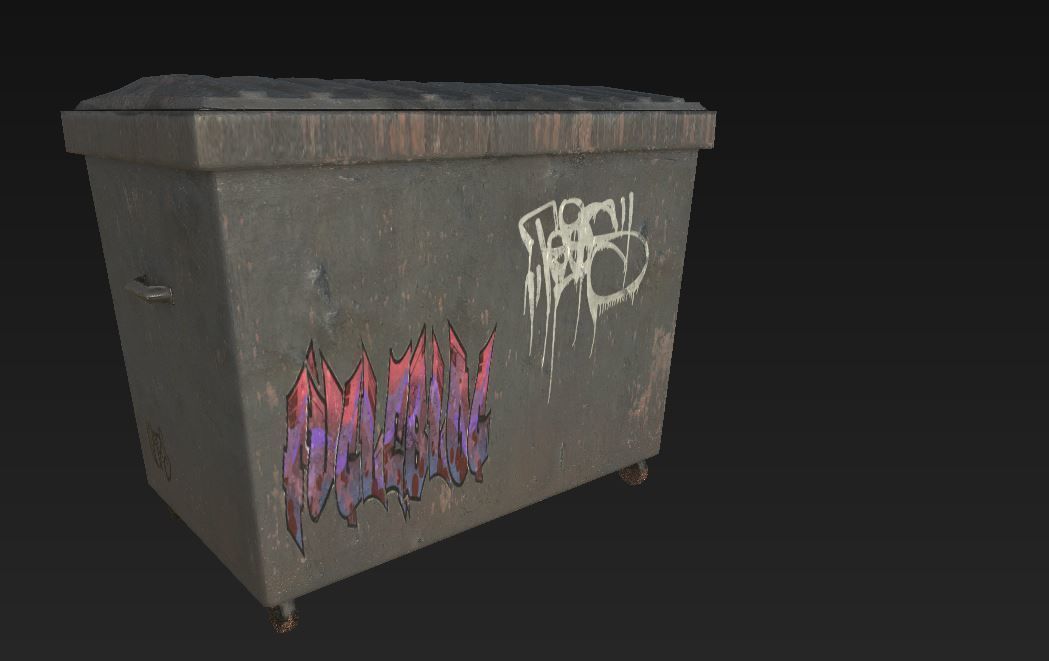 TrashCan big Low-poly 3D model_2