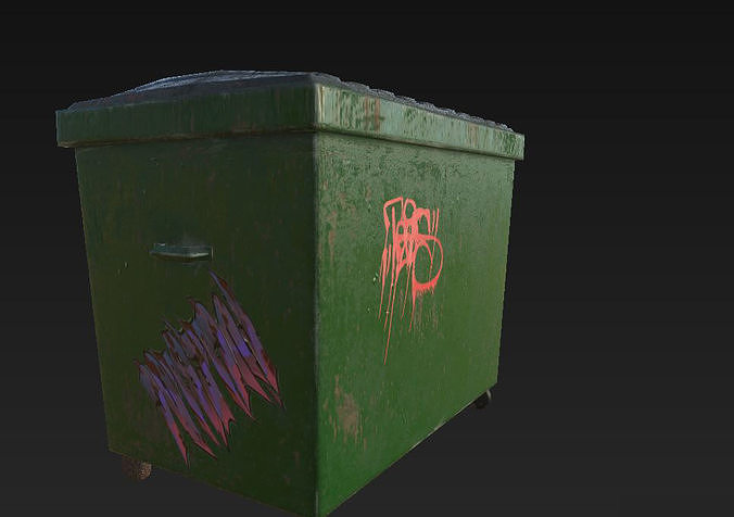 TrashCan big Low-poly 3D model
