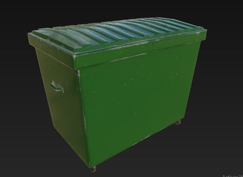 TrashCan big Low-poly 3D model_4