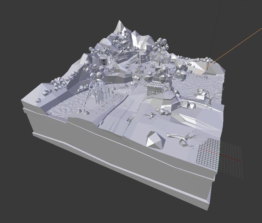 Medieval Village Low-poly 3D model_15