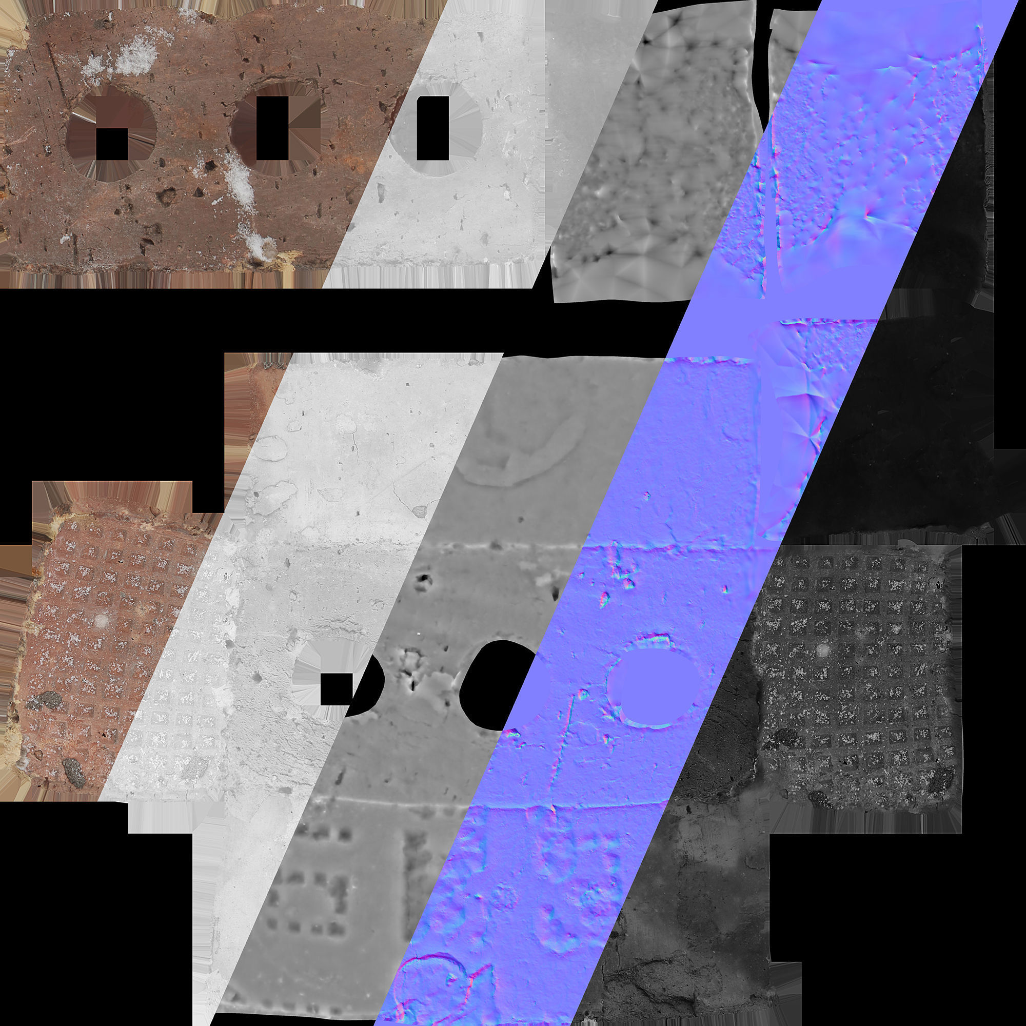 Ultra realistic Old Brick Scan 8k HD Low-poly 3D model_6