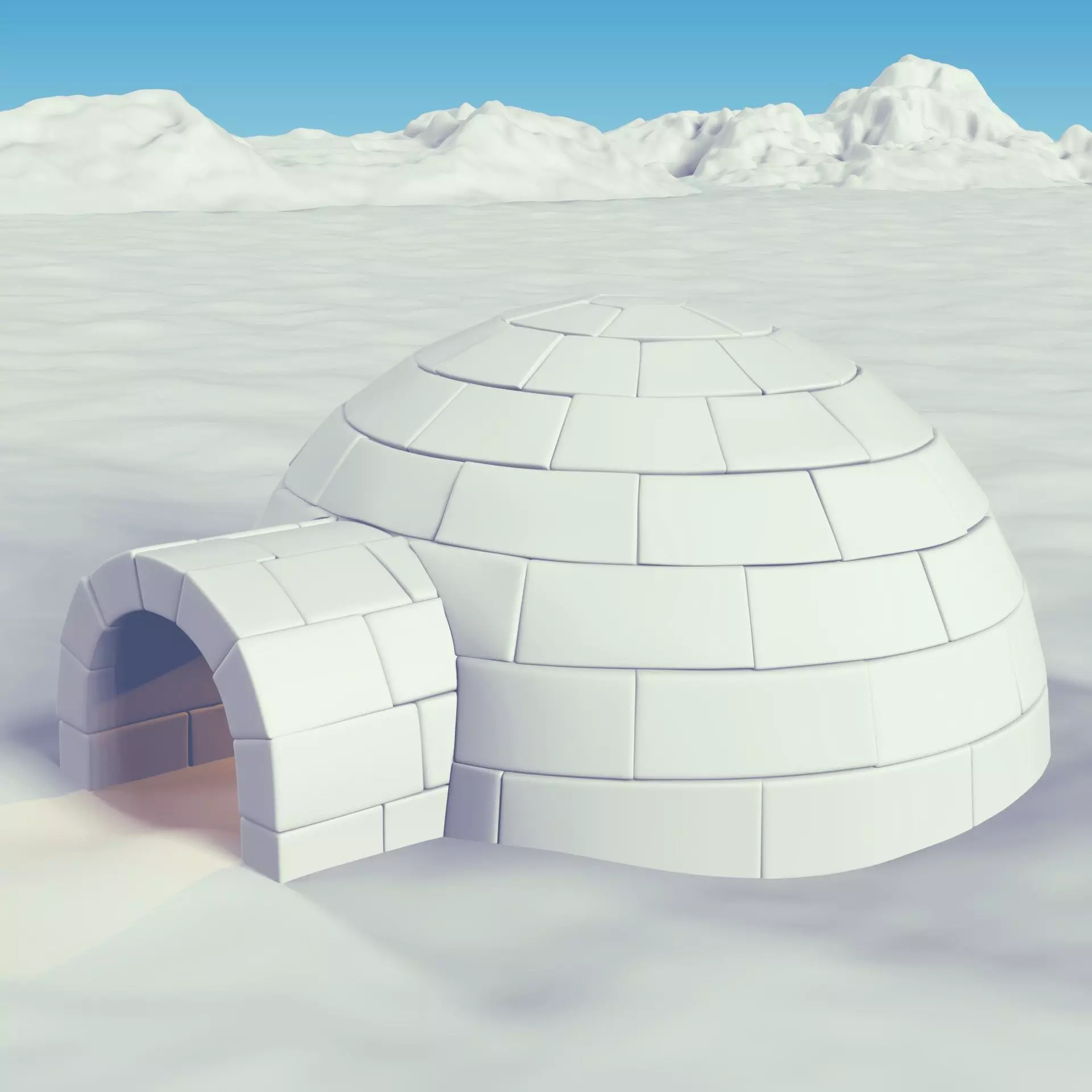 Igloo Low-poly 3D model