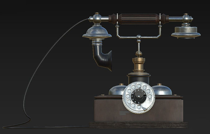 Antiquephone vintage telephone Low-poly 3D model