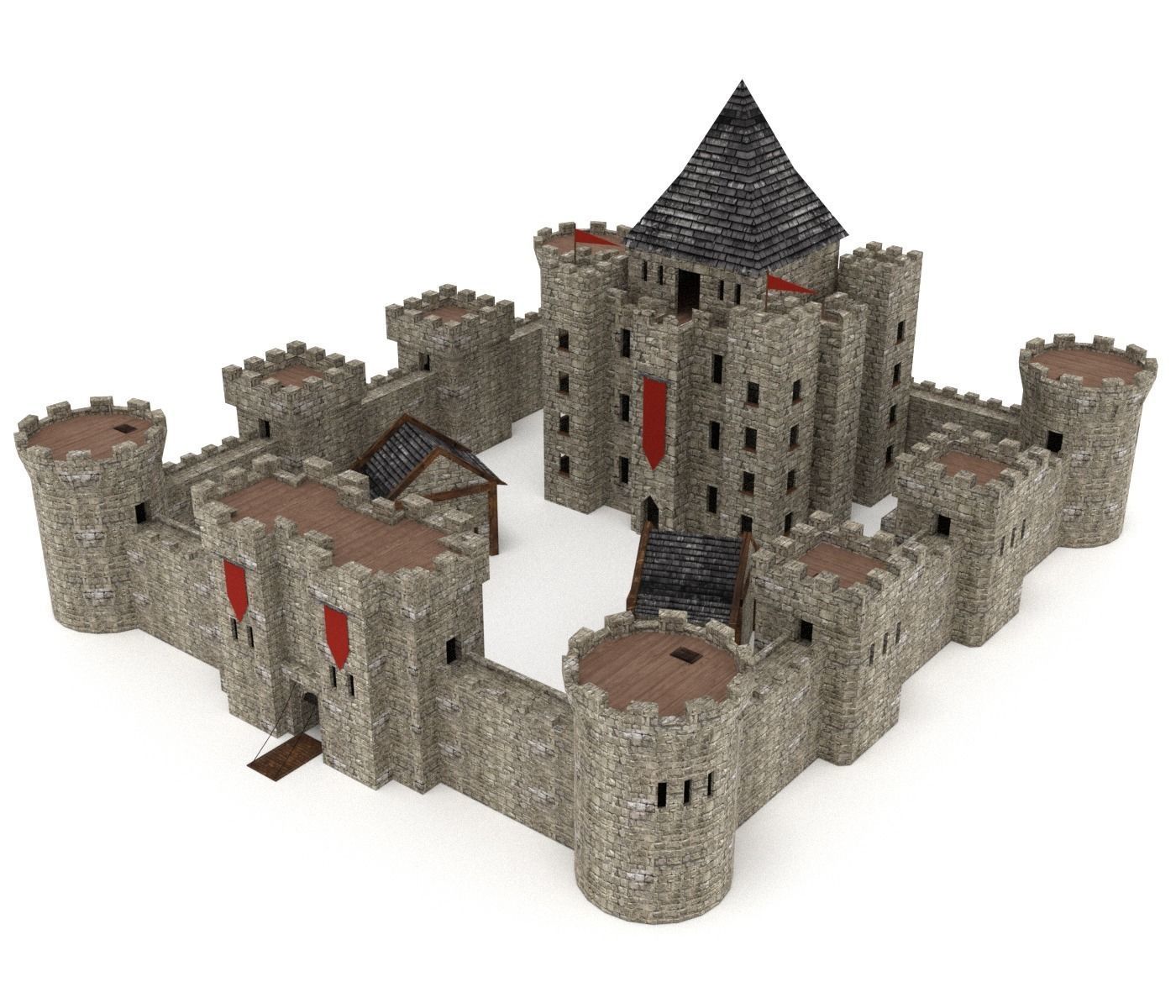 Castle Pack Low-poly 3D model_5