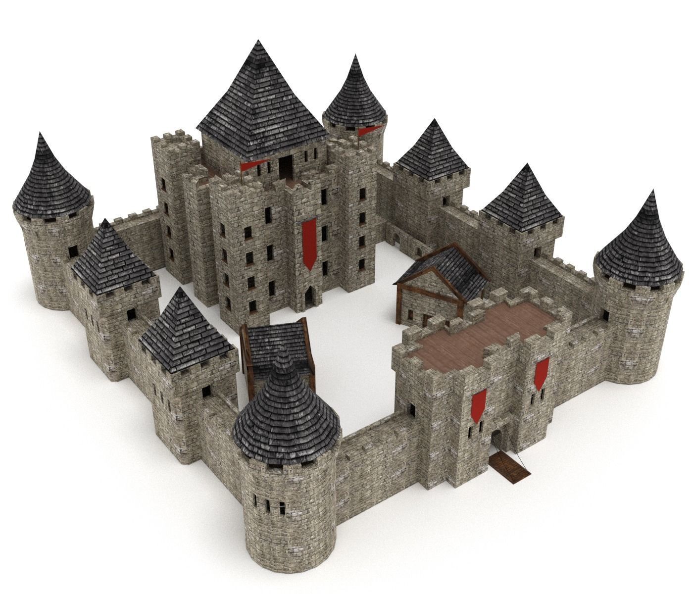 Castle Pack Low-poly 3D model_1