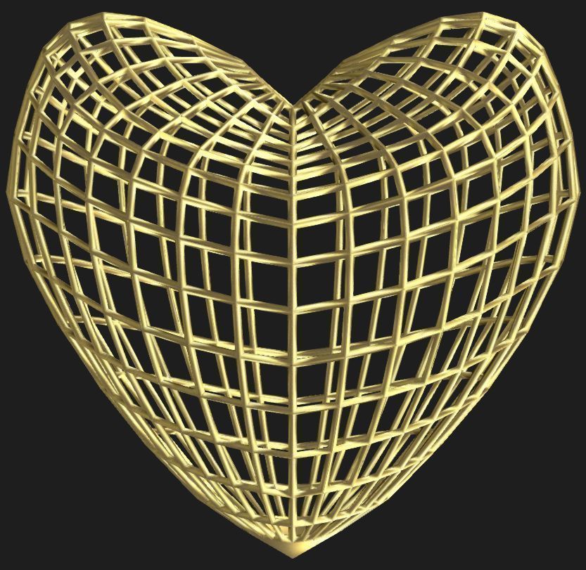 Heart Wire 01  Low-poly 3D model_3