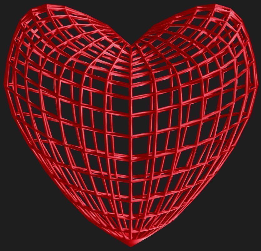 Heart Wire 01  Low-poly 3D model_1