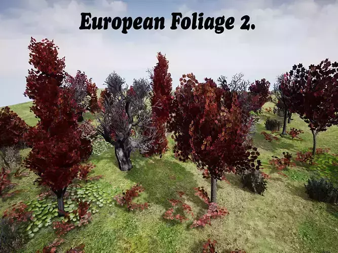European Foliage 2 for Unreal Low-poly 3D model