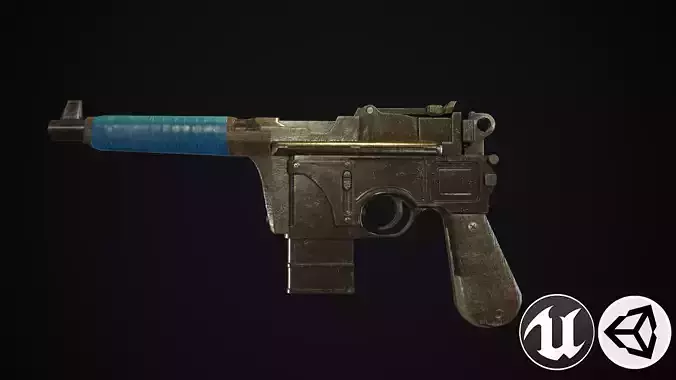 Mauser gun Low-poly 3D model