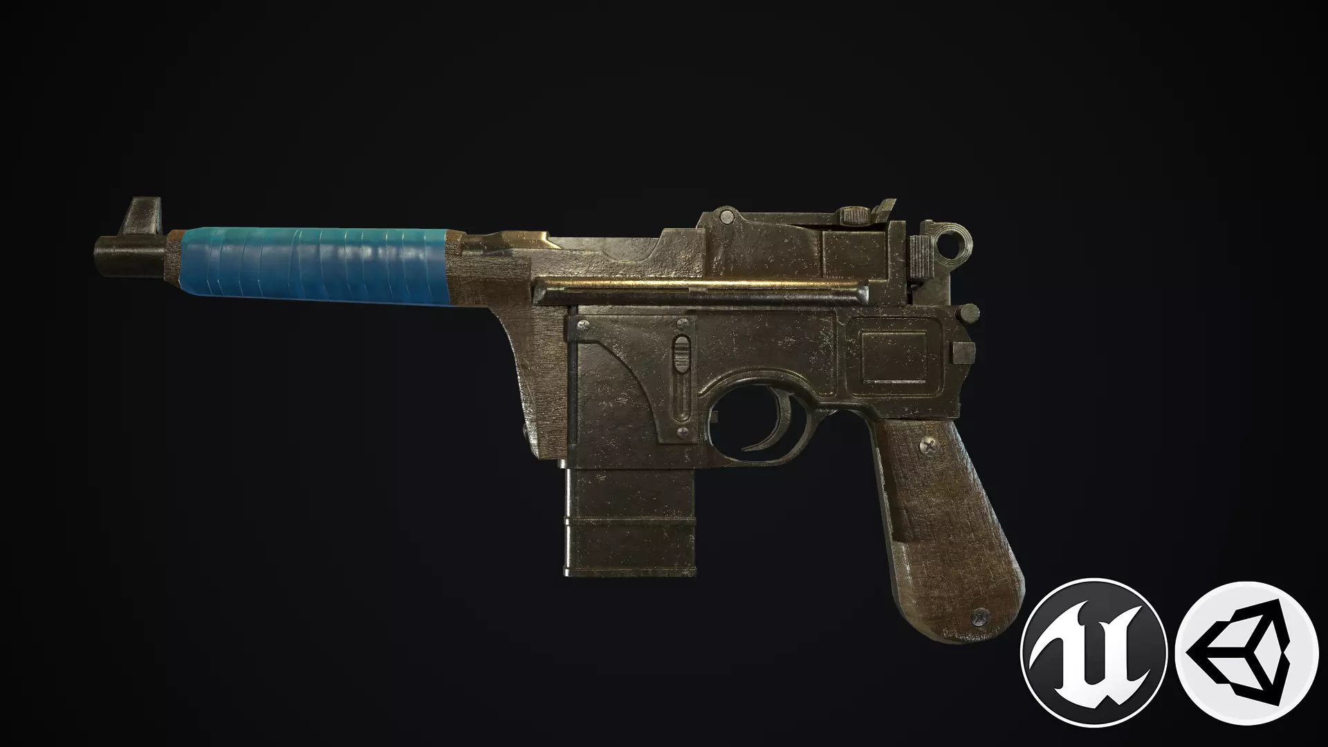 Mauser gun Low-poly 3D model