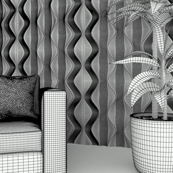 3d wall Panel 3D model_4