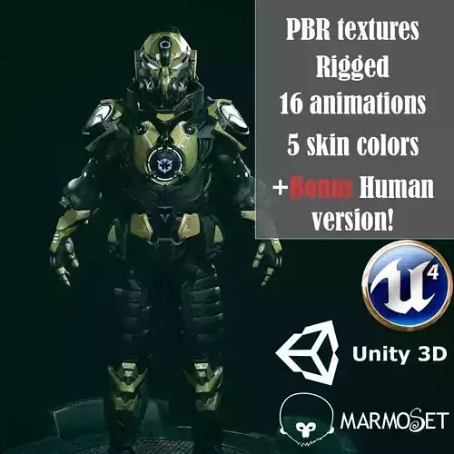 3D Battle suit Destroyer model Low-poly 3D model