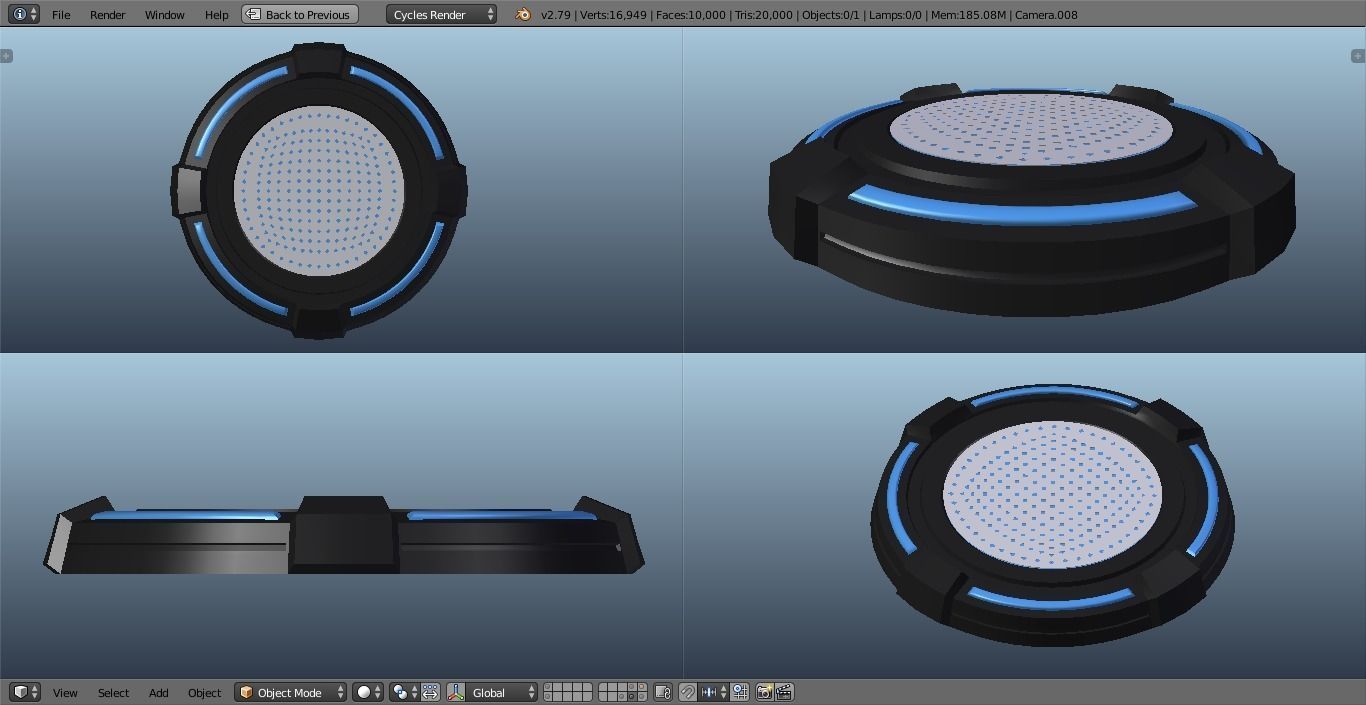 Scifi pedestal turntable Free low-poly 3D model_5